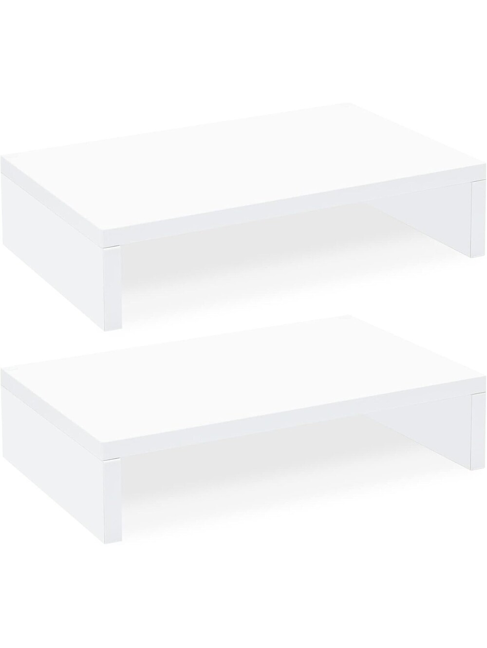 TEAMIX White Monitor Stand Riser 2Pk Wood Dual Monitor